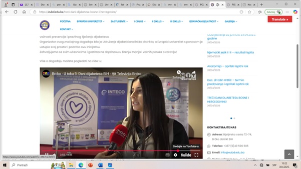 EUBD – Konferencija o dijabetesu na EUBD 24.04.2025.